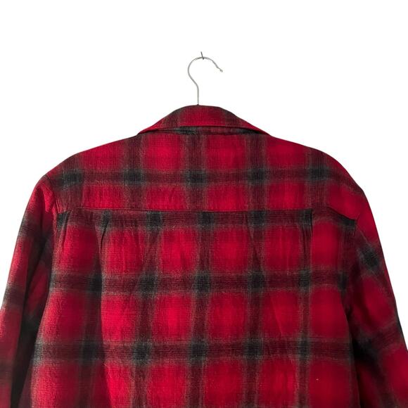 Coleman Red Plaid Shacket Mens M Sherpa Lining Cotton Country Outdoorsy Grunge - Picture 7 of 11